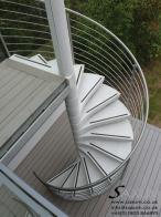 White concrete spiral stairs